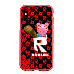 Чехол iPhone XS Max матовый ROBLOX: PIGGI, цвет: 3D-красный