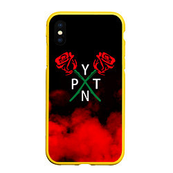 Чехол iPhone XS Max матовый PYTN X ROSE, цвет: 3D-желтый