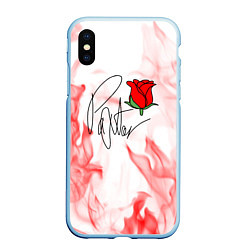 Чехол iPhone XS Max матовый PYTN X ROSE, цвет: 3D-голубой