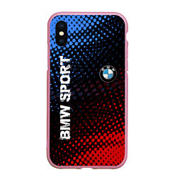 Чехол iPhone XS Max матовый BMW SPORT, цвет: 3D-розовый