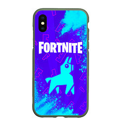 Чехол iPhone XS Max матовый FORTNITE ФОРТНАЙТ, цвет: 3D-темно-зеленый