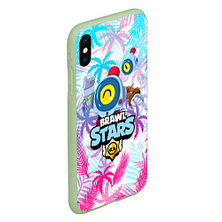 Чехол iPhone XS Max матовый BRAWL STARS NANI ТРОПИКИ, цвет: 3D-салатовый — фото 2