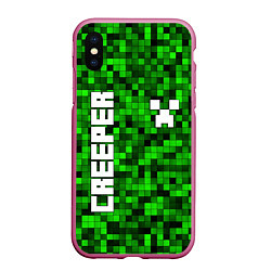 Чехол iPhone XS Max матовый MINECRAFT CREEPER