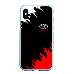 Чехол iPhone XS Max матовый TOYOTA, цвет: 3D-голубой