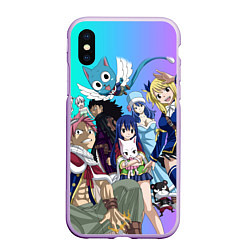 Чехол iPhone XS Max матовый FAIRY TAIL ХВОСТ ФЕИ, цвет: 3D-сиреневый