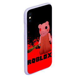 Чехол iPhone XS Max матовый Roblox Piggy, цвет: 3D-светло-сиреневый — фото 2