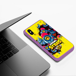 Чехол iPhone XS Max матовый NANI Brawl Stars, цвет: 3D-фиолетовый — фото 2