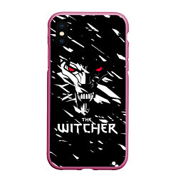 Чехол iPhone XS Max матовый The Witcher, цвет: 3D-малиновый