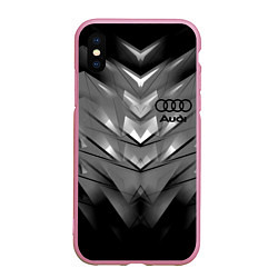 Чехол iPhone XS Max матовый AUDI, цвет: 3D-розовый