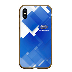 Чехол iPhone XS Max матовый SUBARU, цвет: 3D-коричневый