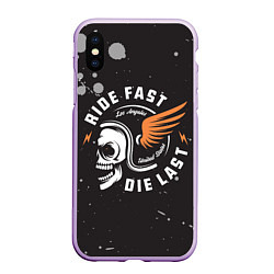 Чехол iPhone XS Max матовый RIDE FAST - DIE LAST Z, цвет: 3D-сиреневый