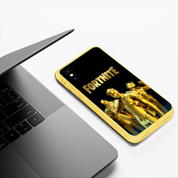 Чехол iPhone XS Max матовый FORTNITE GOLD SQUAD, цвет: 3D-желтый — фото 2