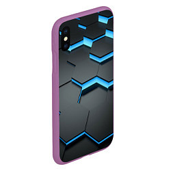 Чехол iPhone XS Max матовый 3D Плиты, цвет: 3D-фиолетовый — фото 2