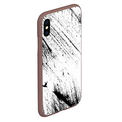 Чехол iPhone XS Max матовый ШТРИХИ, цвет: 3D-коричневый — фото 2