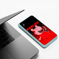 Чехол iPhone XS Max матовый Roblox Piggy, цвет: 3D-мятный — фото 2