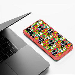 Чехол iPhone XS Max матовый Папуги, цвет: 3D-красный — фото 2