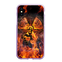 Чехол iPhone XS Max матовый S T A L K E R 2, цвет: 3D-сиреневый