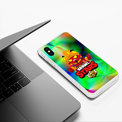 Чехол iPhone XS Max матовый BRAWL STARS EVIL GENE ДЖИН, цвет: 3D-белый — фото 2