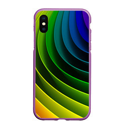 Чехол iPhone XS Max матовый Color 2058, цвет: 3D-фиолетовый