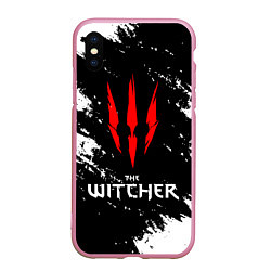 Чехол iPhone XS Max матовый The Witcher, цвет: 3D-розовый