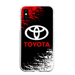 Чехол iPhone XS Max матовый TOYOTA, цвет: 3D-белый