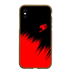 Чехол iPhone XS Max матовый Fairy Tail, цвет: 3D-коричневый