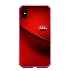 Чехол iPhone XS Max матовый AUDI, цвет: 3D-малиновый