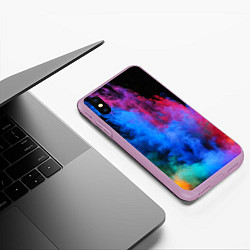 Чехол iPhone XS Max матовый КРАСКИ, цвет: 3D-сиреневый — фото 2