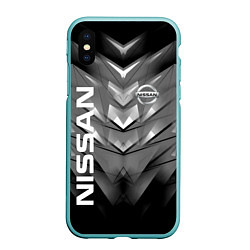 Чехол iPhone XS Max матовый NISSAN, цвет: 3D-мятный
