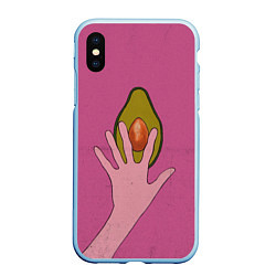 Чехол iPhone XS Max матовый Avocado, цвет: 3D-голубой
