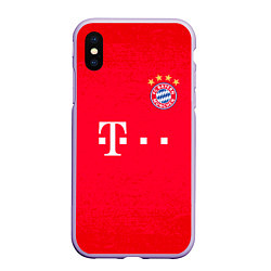 Чехол iPhone XS Max матовый BAYERN MUNCHEN, цвет: 3D-светло-сиреневый