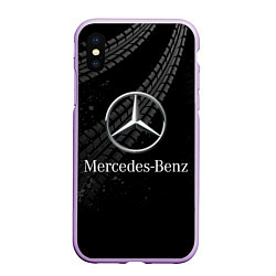 Чехол iPhone XS Max матовый MERCEDES, цвет: 3D-сиреневый