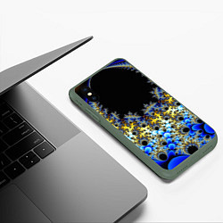 Чехол iPhone XS Max матовый Фрактальная материя l Fractal, цвет: 3D-темно-зеленый — фото 2