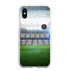 Чехол iPhone XS Max матовый FC INTER MIAMI, цвет: 3D-белый