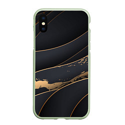 Чехол iPhone XS Max матовый Black gold, цвет: 3D-салатовый