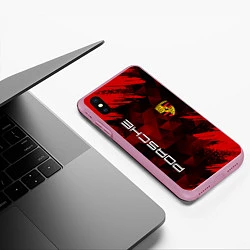 Чехол iPhone XS Max матовый PORSCHE, цвет: 3D-розовый — фото 2