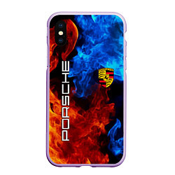 Чехол iPhone XS Max матовый PORSCHE, цвет: 3D-сиреневый