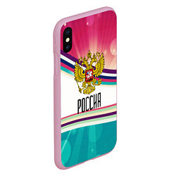 Чехол iPhone XS Max матовый РОССИЯ, цвет: 3D-розовый — фото 2