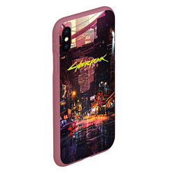 Чехол iPhone XS Max матовый CYBERPUNK 2077:КИБЕРПАНК S, цвет: 3D-малиновый — фото 2