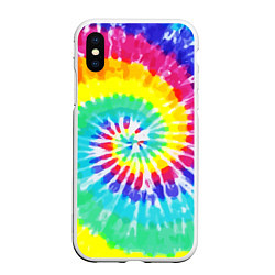 Чехол iPhone XS Max матовый TIE-DYE СТЕНА, цвет: 3D-белый