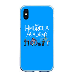 Чехол iPhone XS Max матовый The umbrella academy, цвет: 3D-голубой