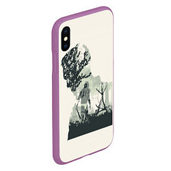 Чехол iPhone XS Max матовый Настоящий детектив, цвет: 3D-фиолетовый — фото 2