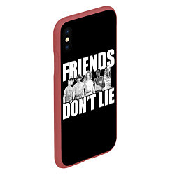 Чехол iPhone XS Max матовый Friends Dont Lie, цвет: 3D-красный — фото 2