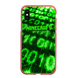 Чехол iPhone XS Max матовый MINECRAFT, цвет: 3D-красный