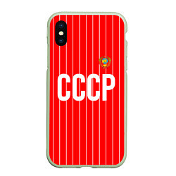 Чехол iPhone XS Max матовый Форма сборной СССР, цвет: 3D-салатовый