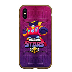 Чехол iPhone XS Max матовый Surge Brawl Stars, цвет: 3D-коричневый