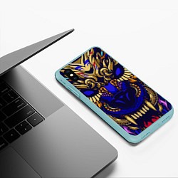 Чехол iPhone XS Max матовый Король волков, цвет: 3D-мятный — фото 2