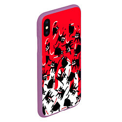 Чехол iPhone XS Max матовый WHAT CAT, цвет: 3D-фиолетовый — фото 2