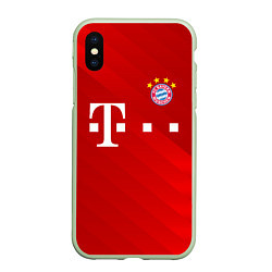 Чехол iPhone XS Max матовый FC Bayern Munchen, цвет: 3D-салатовый