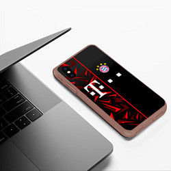 Чехол iPhone XS Max матовый FC Bayern Munchen Форма, цвет: 3D-коричневый — фото 2